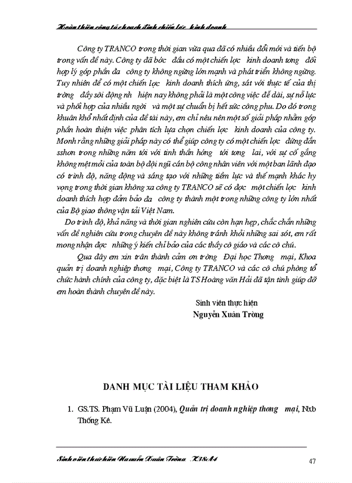 image for page Hoàn thiện công tác hoạch định chiến lược kinh doanh tại Công ty Vật tư Vận tải và Xây dựng công trình Giao thông