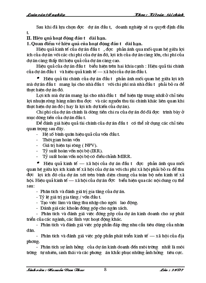 image for page Các giải pháp nâng cao hiệu quả hoạt động đầu tư dài hạn tại Công ty Kinh doanh nước sạch Hà Nội