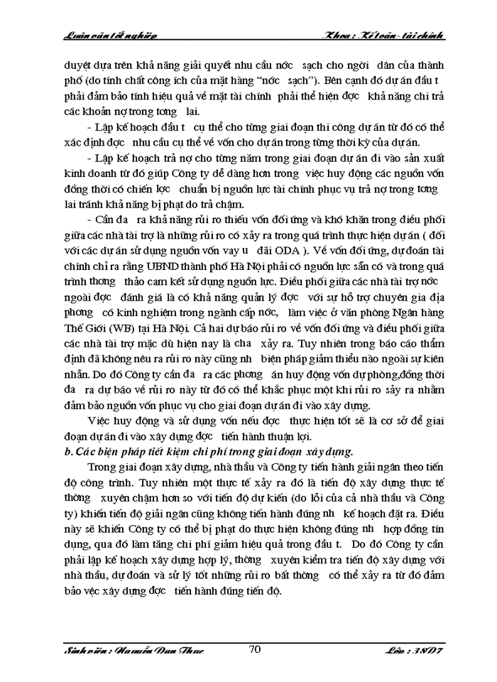 image for page Các giải pháp nâng cao hiệu quả hoạt động đầu tư dài hạn tại Công ty Kinh doanh nước sạch Hà Nội