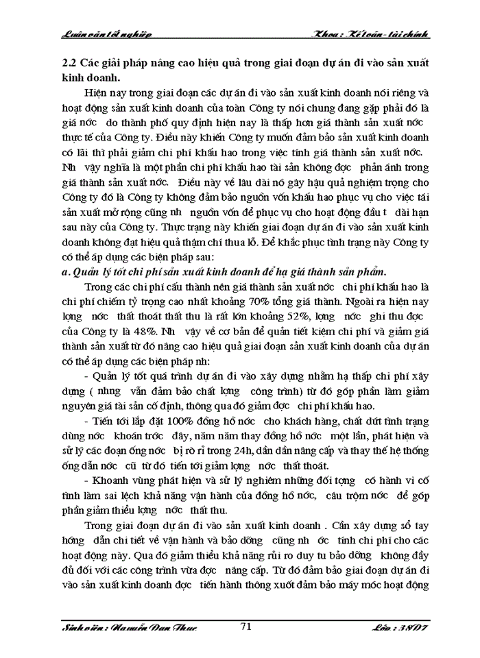 image for page Các giải pháp nâng cao hiệu quả hoạt động đầu tư dài hạn tại Công ty Kinh doanh nước sạch Hà Nội