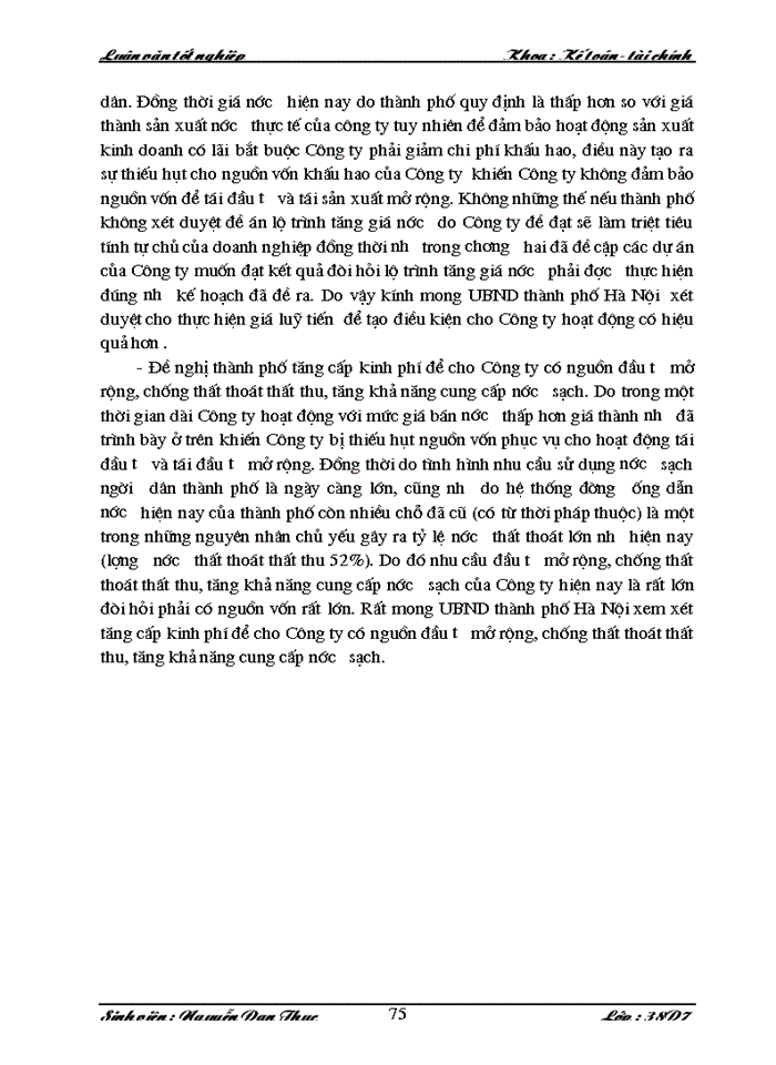 image for page Các giải pháp nâng cao hiệu quả hoạt động đầu tư dài hạn tại Công ty Kinh doanh nước sạch Hà Nội