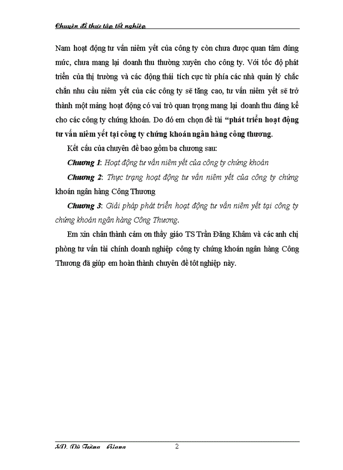 image for page Phát triển hoạt động tư vấn niêm yết tại công ty chứng khoán ngân hàng công thương.