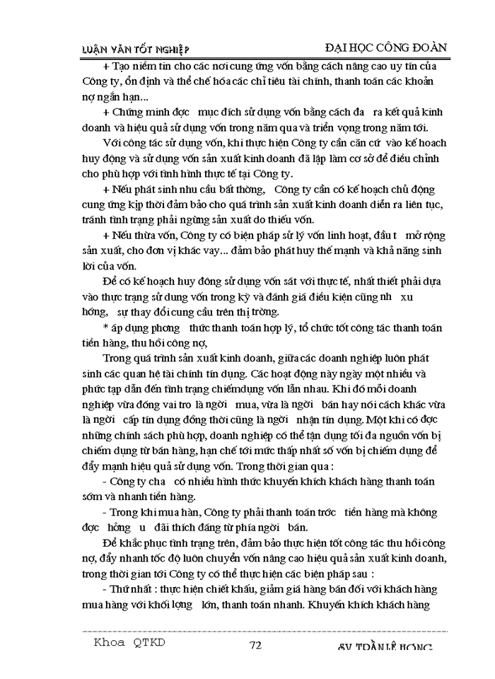 image for page Một số biện pháp nâng cao hiệu quả sử dụng vốn lưu động tại Công ty Dệt May Hà Nội