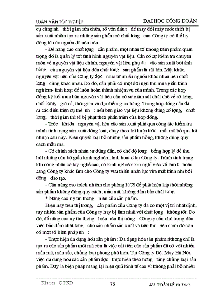 image for page Một số biện pháp nâng cao hiệu quả sử dụng vốn lưu động tại Công ty Dệt May Hà Nội