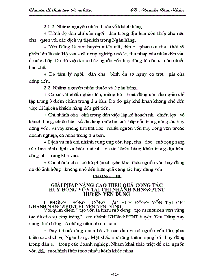 image for page Một số giải pháp nâng cao hiệu quả huy động vốn ở chi nhánh NHNo&PTNT huyện Yên Dũng