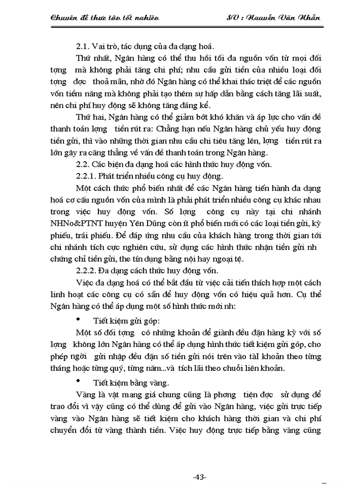 image for page Một số giải pháp nâng cao hiệu quả huy động vốn ở chi nhánh NHNo&PTNT huyện Yên Dũng