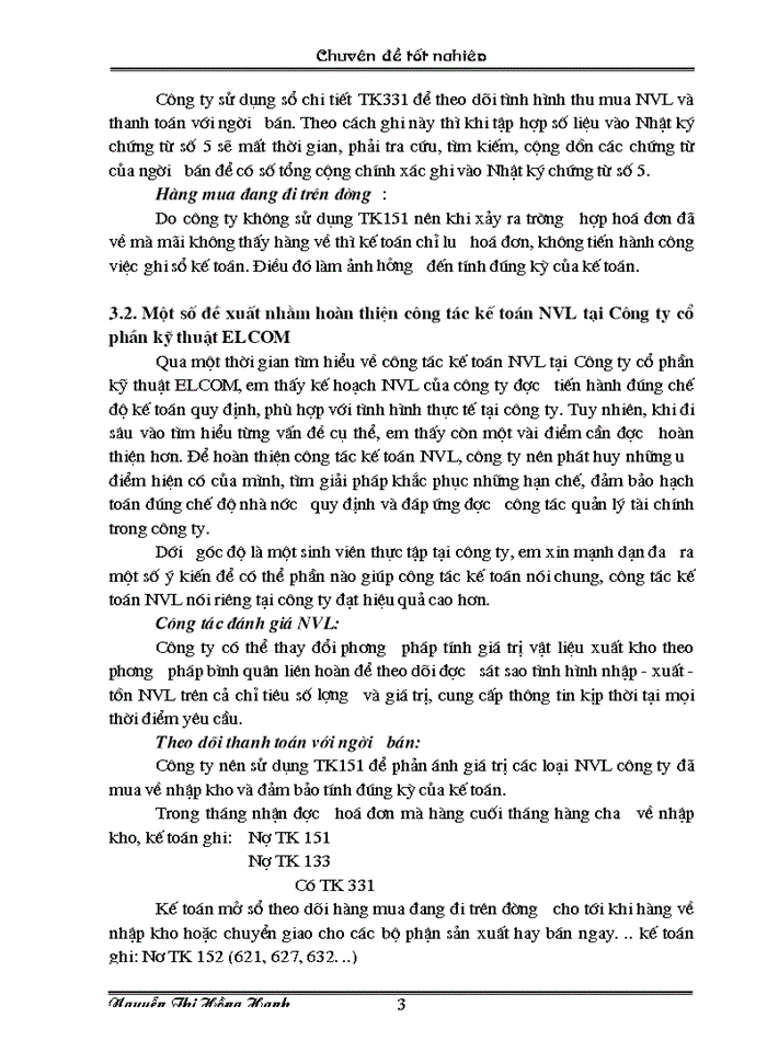 image for page Tổ chức công tác kế toán nguyên vật liệu tại Công ty  Cổ phần Kỹ thuật ELCOM