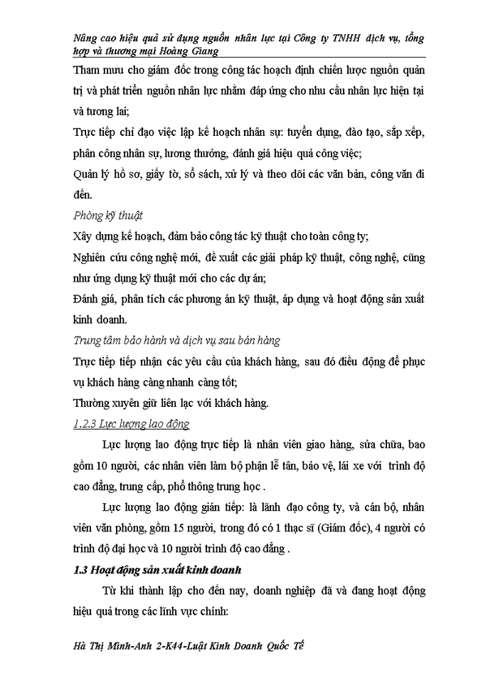 image for page Nâng cao hiệu quả sử dụng nguồn nhân lực tại Công ty TNHH dịch vụ, tổng hợp và thương mại Hoàng Giang