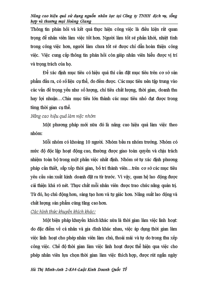 image for page Nâng cao hiệu quả sử dụng nguồn nhân lực tại Công ty TNHH dịch vụ, tổng hợp và thương mại Hoàng Giang