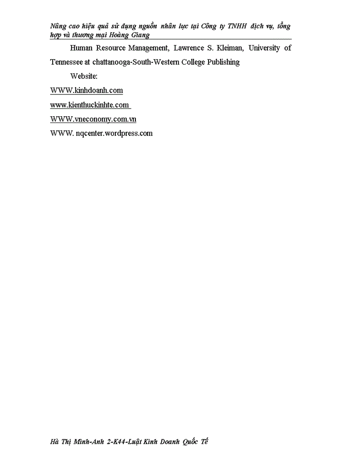 image for page Nâng cao hiệu quả sử dụng nguồn nhân lực tại Công ty TNHH dịch vụ, tổng hợp và thương mại Hoàng Giang