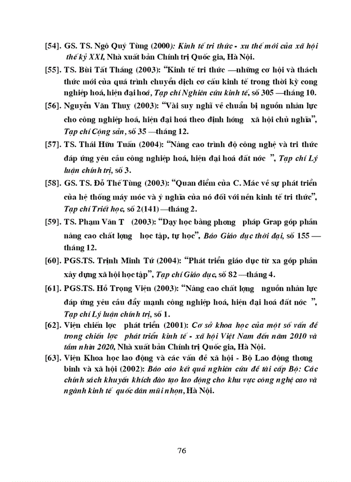 image for page Kinh tế tri thức và vấn đề phát triển nguồn nhân lực ở Việt Nam