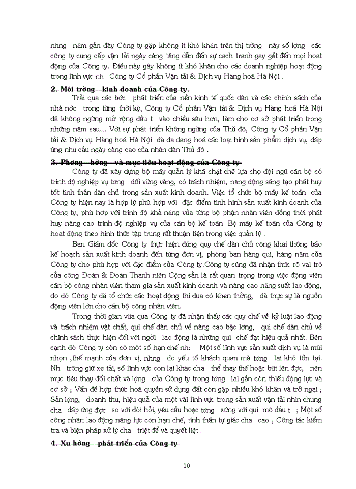 image for page Thực trạng về việc tổ chức quản lý và hoạt động sản xuất kinh doanh của Công ty Cổ phần Vận tải & Dịch vụ Hàng hoá Hà Nội