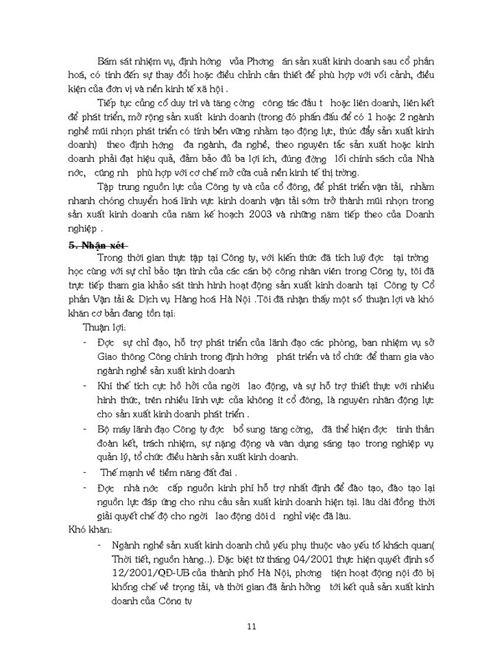 image for page Thực trạng về việc tổ chức quản lý và hoạt động sản xuất kinh doanh của Công ty Cổ phần Vận tải & Dịch vụ Hàng hoá Hà Nội