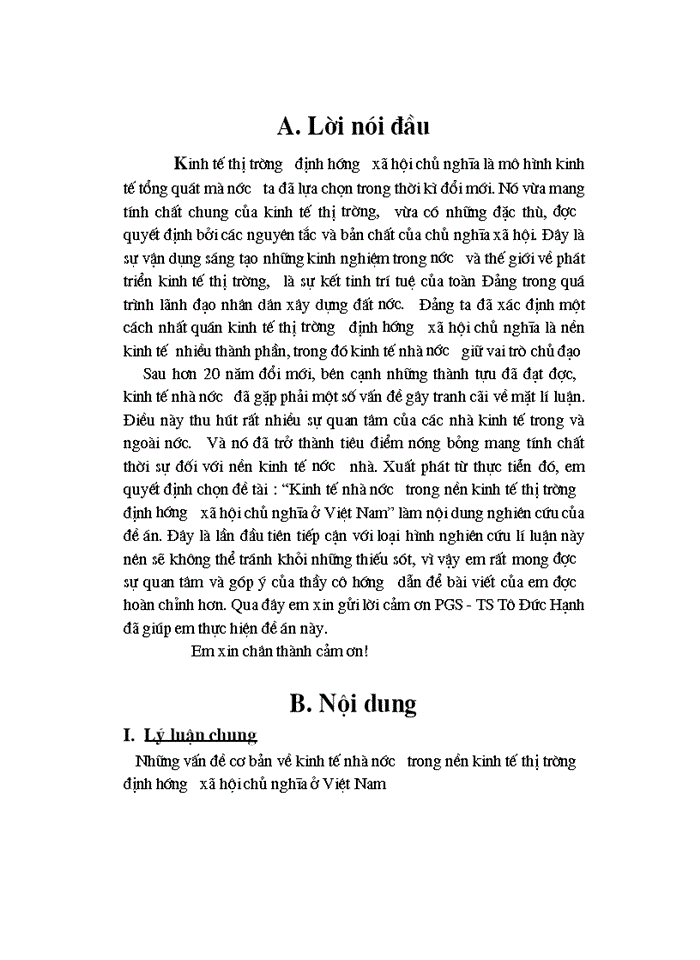 Kinh tế nhà nước trong nền kinh tế thị trường định hướng xã hội chủ nghĩa ở Việt Nam