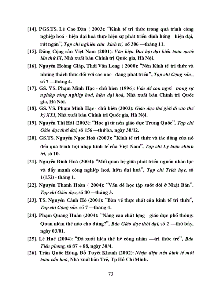 image for page Kinh tế tri thức và vấn đề phát triển nguồn nhân lực ở Việt Nam