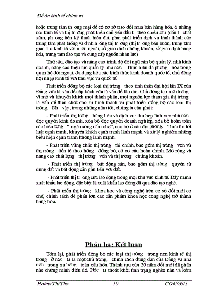 image for page Giải pháp phát triển đồng bộ các loại thị trường trong nền kinh tế thị trường định hướng xã hội chủ nghĩa ở Việt Nam