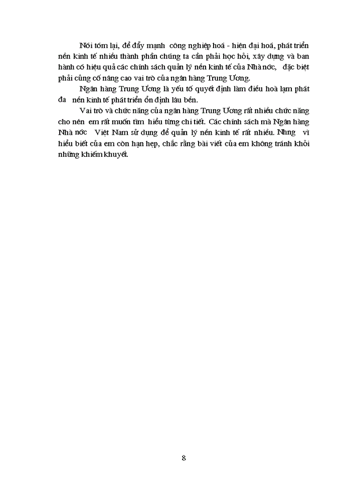 image for page Ngân hàng Trung Ương và vai trò của Ngân hàng Trung Ương trong việc quản lý nền kinh tế