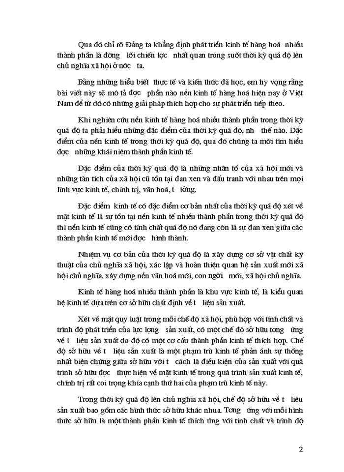 image for page Phát triển kinh tế hàng hoá nhiều thành phần là đường chiến lược nhất quan trọng suốt thời kỳ quá độ lên chủ nghĩa xã hội ở Việt Nam