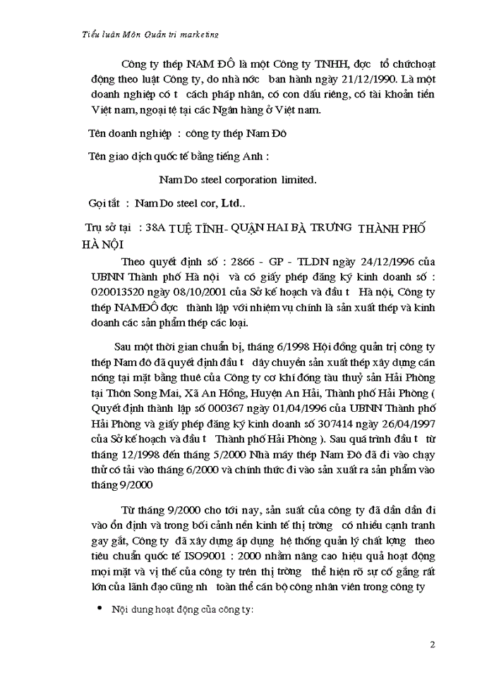 image for page Phân tích môi trưòng kinh doanh của công ty thép nam đô