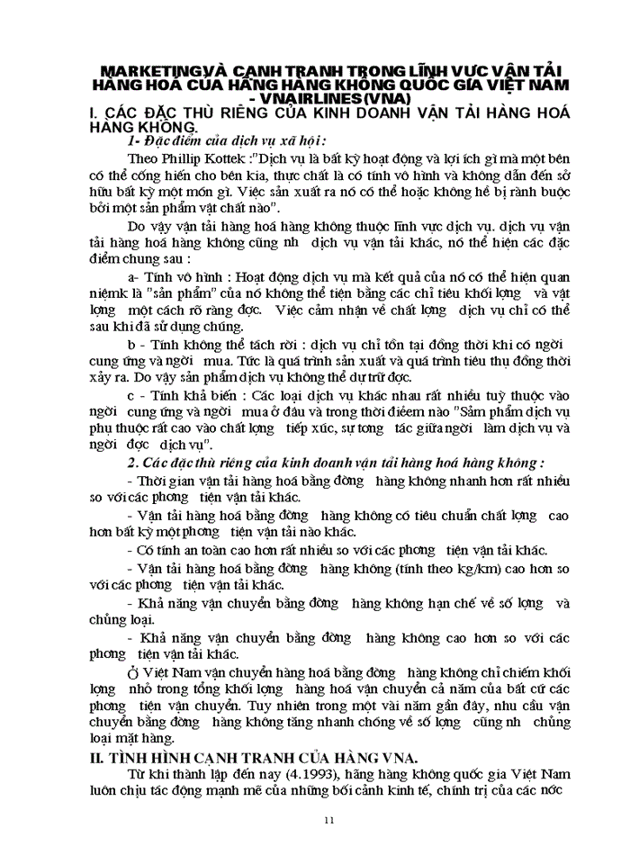 image for page Những giải pháp marketing nhằm nâng cao khả năng cạnh tranh trong lĩnh vực vận tải hàng hoá của hãng hàng không quốc gia việt nam