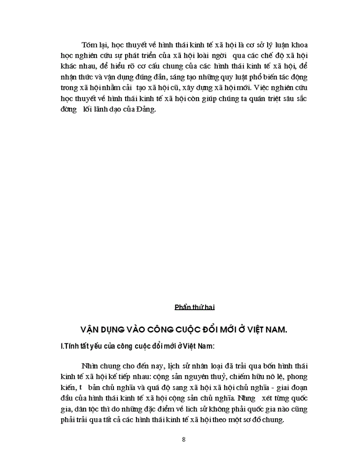 image for page Lý luận  hình thái kinh tế - xã hội và vận dụng nó trong quá trình đổi mới kinh tế - xã hội ở Việt nam