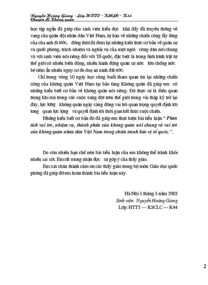 image for page Phân tích vai trò, nhiệm vụ, thành phần của không quân nói chung và vai trò của không quân nhân dân Việt Nam trong chiến tranh bảo vệ tổ quốc.