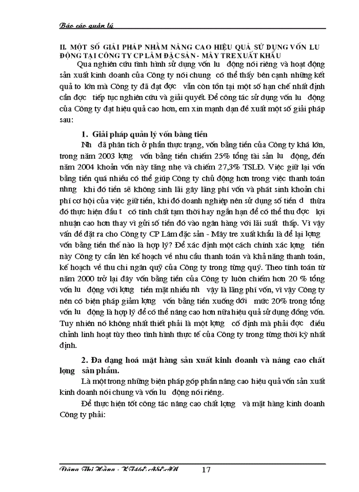 image for page Quản lý và hiệu quả sử dụng vốn lưu động