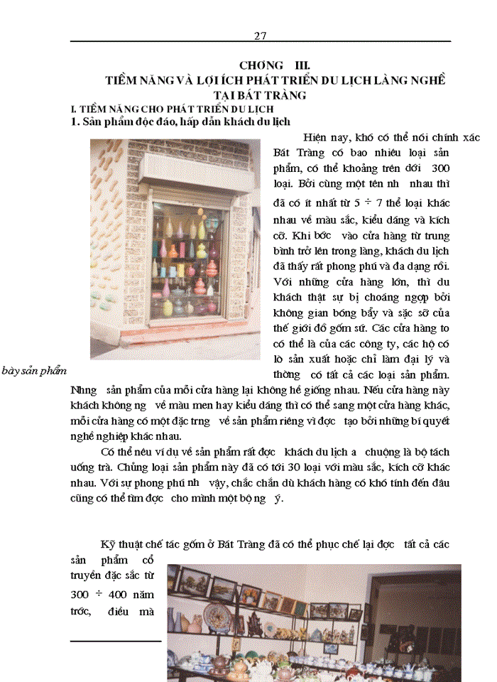 image for page Một số giải pháp để phát triển du lịch tại làng gốm sứ bát tràng