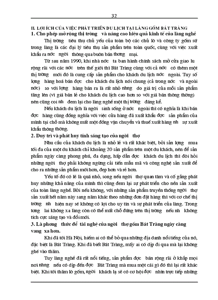 image for page Một số giải pháp để phát triển du lịch tại làng gốm sứ bát tràng