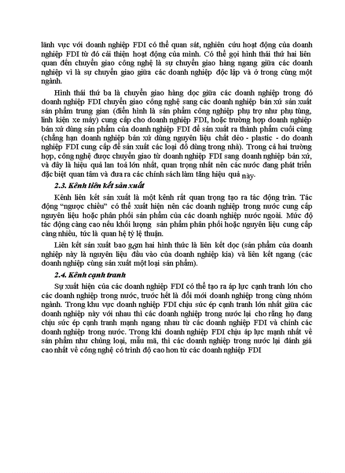 image for page Giải thích tác động tràn của FDI đến khu vực kinh tế trong nước