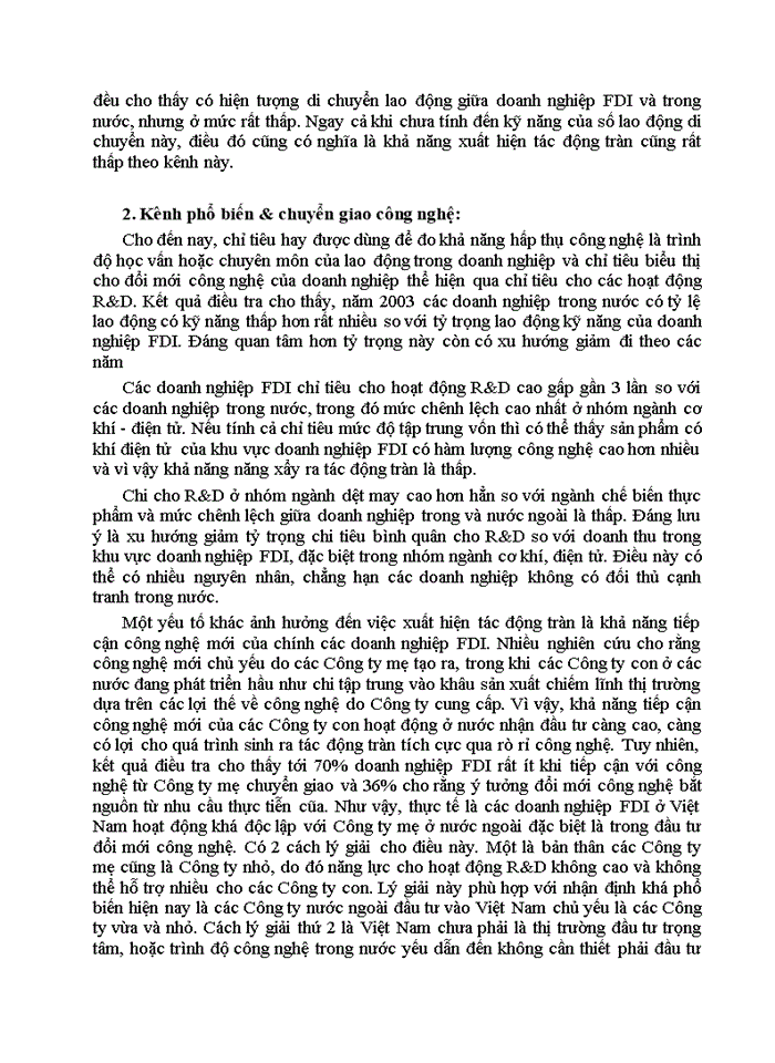 image for page Giải thích tác động tràn của FDI đến khu vực kinh tế trong nước
