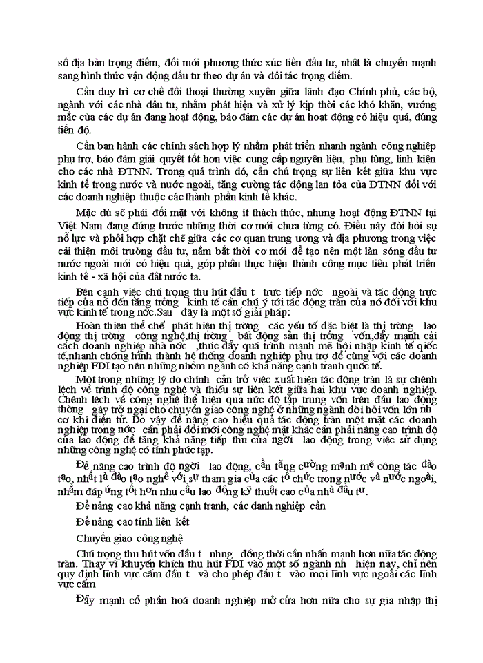 image for page Giải thích tác động tràn của FDI đến khu vực kinh tế trong nước
