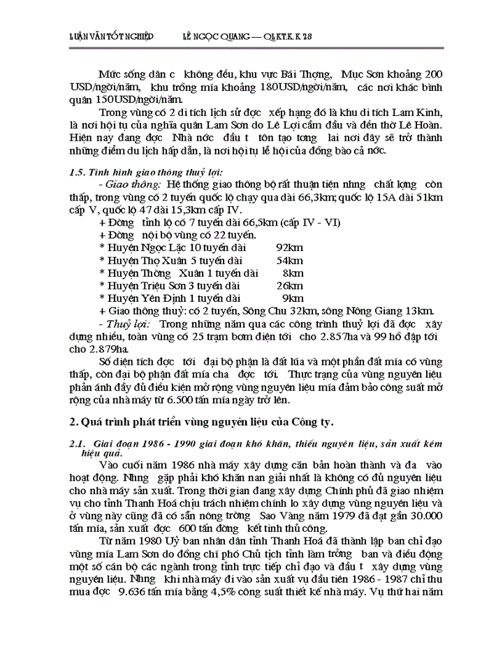 image for page Một số giải pháp cơ bản về phát triển vùng Nguyên liệu Công ty Cổ phần mía đường Lam Sơn