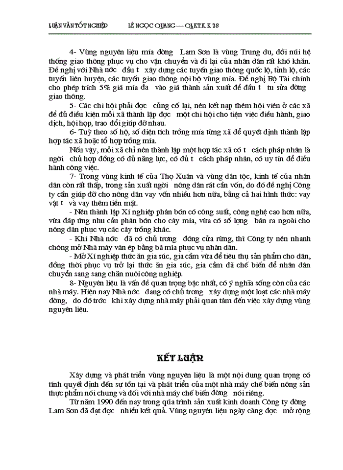 image for page Một số giải pháp cơ bản về phát triển vùng Nguyên liệu Công ty Cổ phần mía đường Lam Sơn