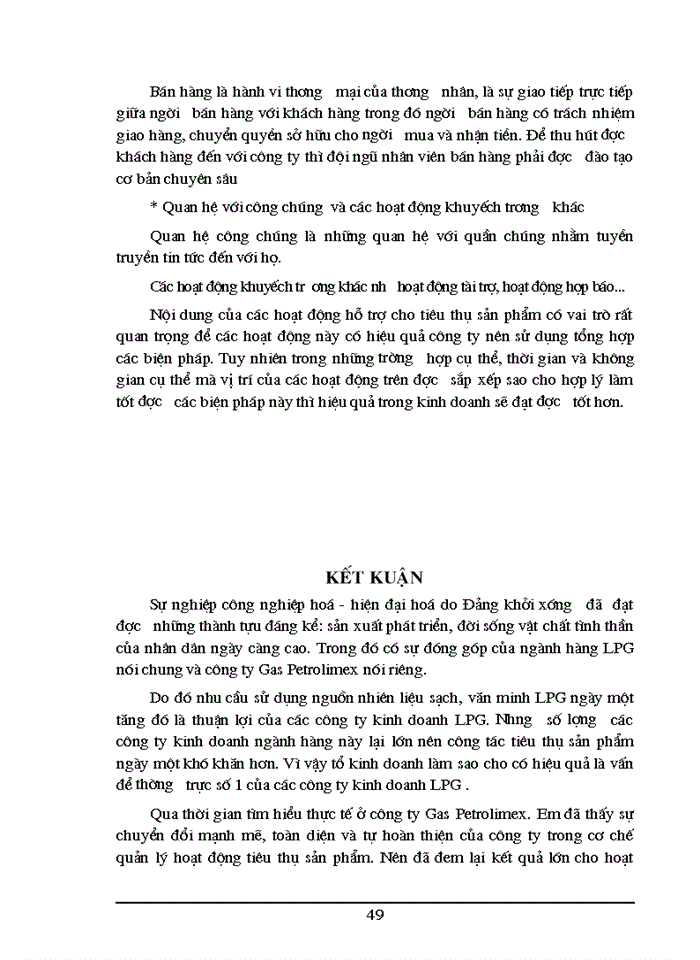 image for page Một số vấn đề về Hoạt động tiêu thụ sản phẩm của công ty Gas Petrolimex