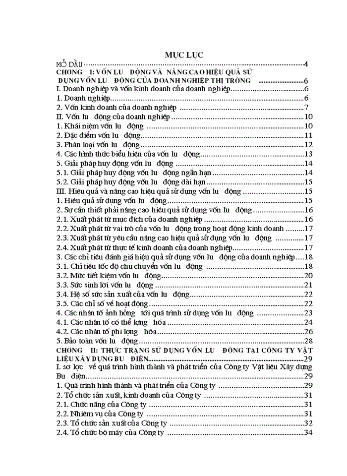 Vốn lưu động và các biện pháp nâng cao hiệu quả sử dụng vốn lưu động tại công ty Vật liệu Xây dựng Bưu điện