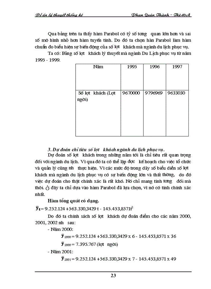 image for page Dãy số thời gian trong việc phân tích và dự đoán thống kê về Du Lịch