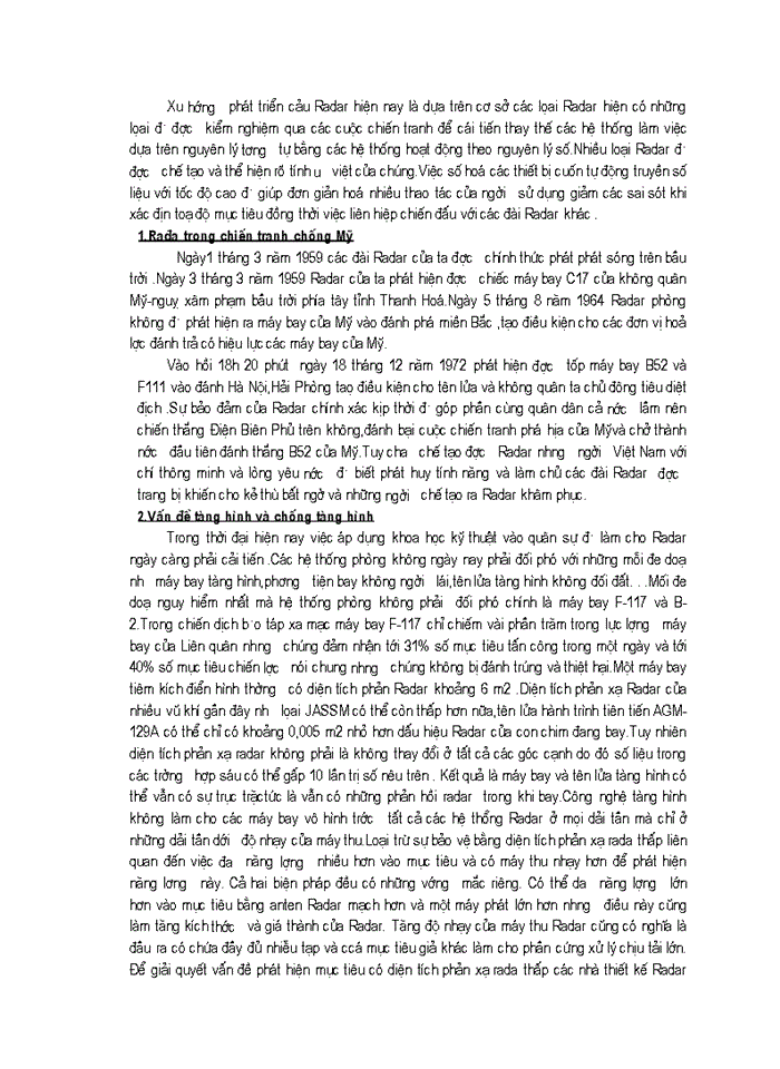 image for page Vai trò của rađa phòng không trong tác chiến phòng không và trong chiến tranh công nghệ cao