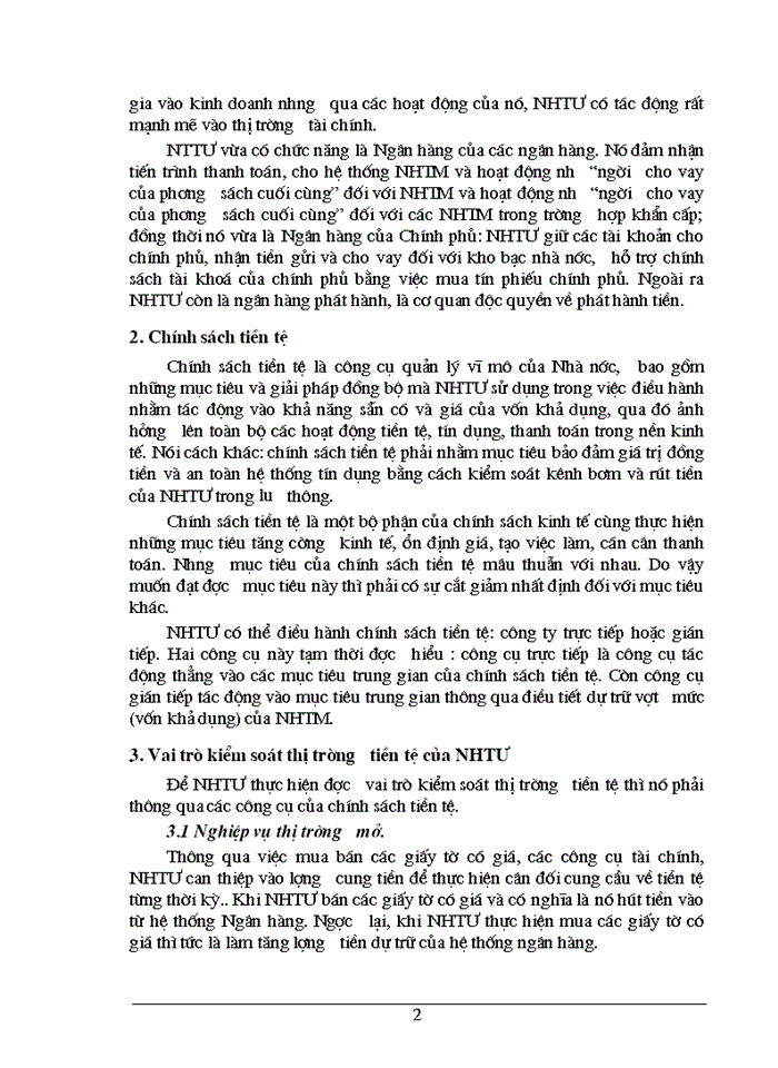 image for page Nhtw - vai trò của NHTƯ trong việc kiểm soát tiền tệ ở Việt nam