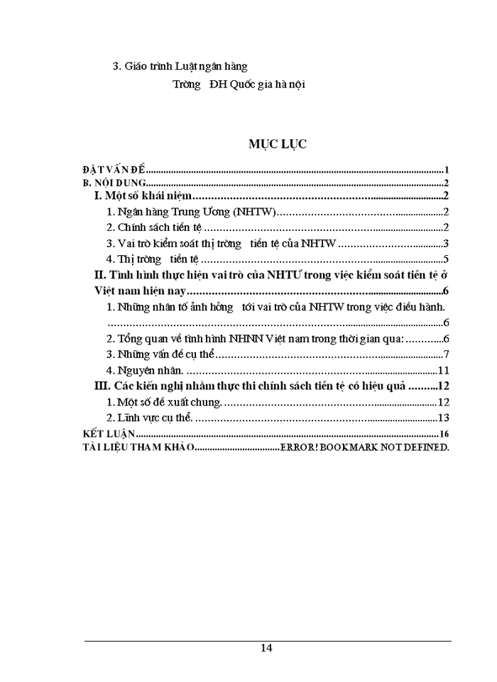 image for page Nhtw - vai trò của NHTƯ trong việc kiểm soát tiền tệ ở Việt nam