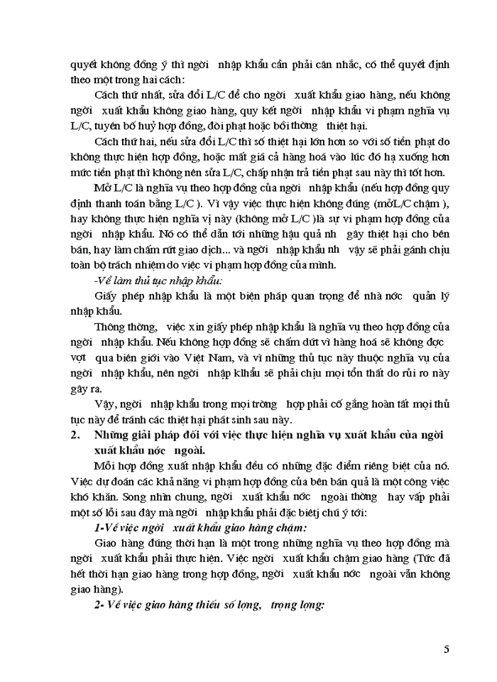 Những giải pháp hạn chế rủi ro đối với việc thực hiện hợp đồng nhập khẩu