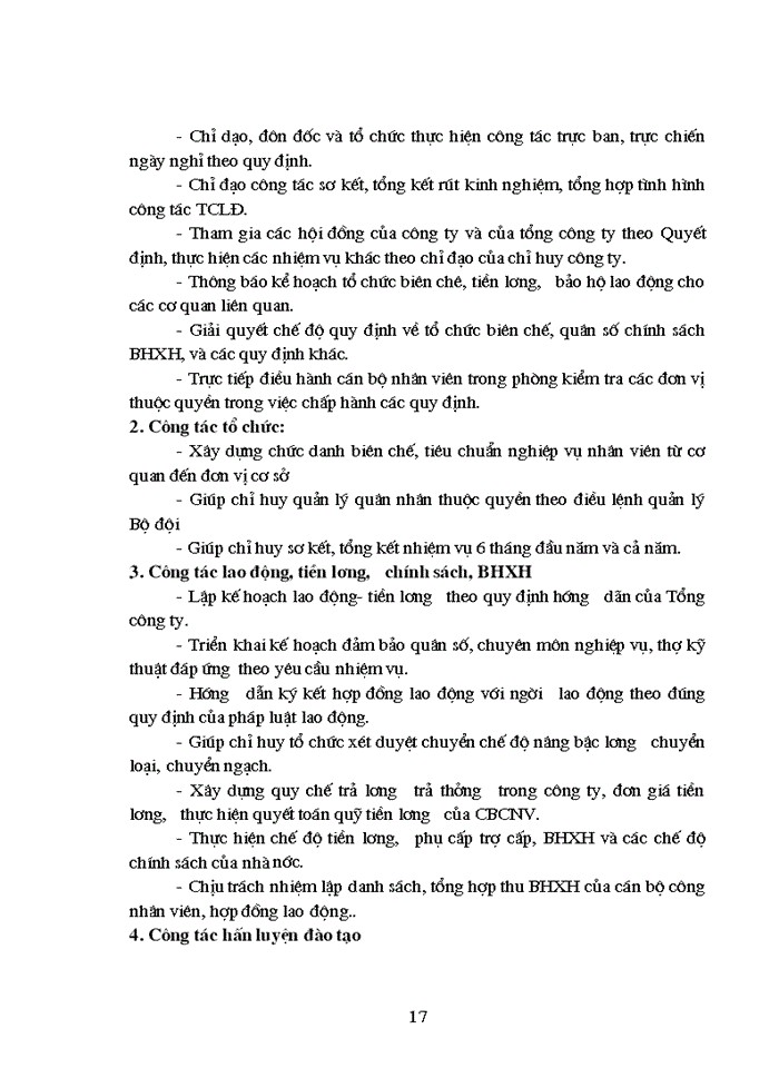 image for page Những hoạt động chính của phòng Tổ chức lao động.