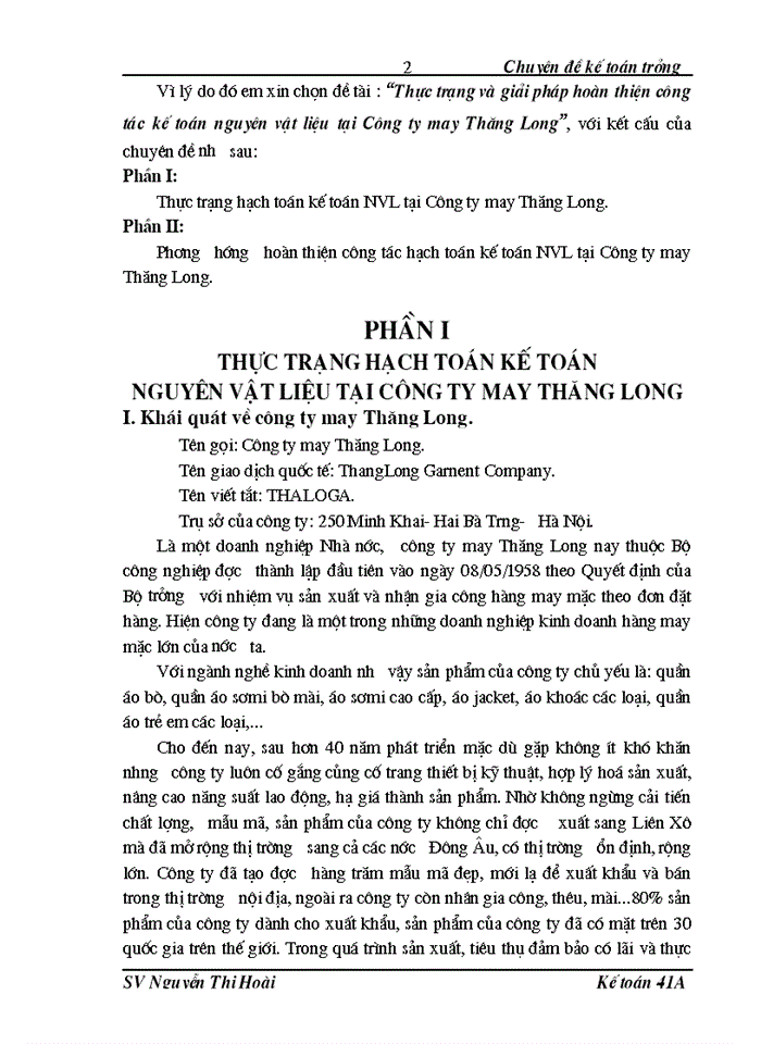 image for page Thực trạng và giải pháp hoàn thiện công tác kế toán nguyên vật liệu tại Công ty may Thăng Long
