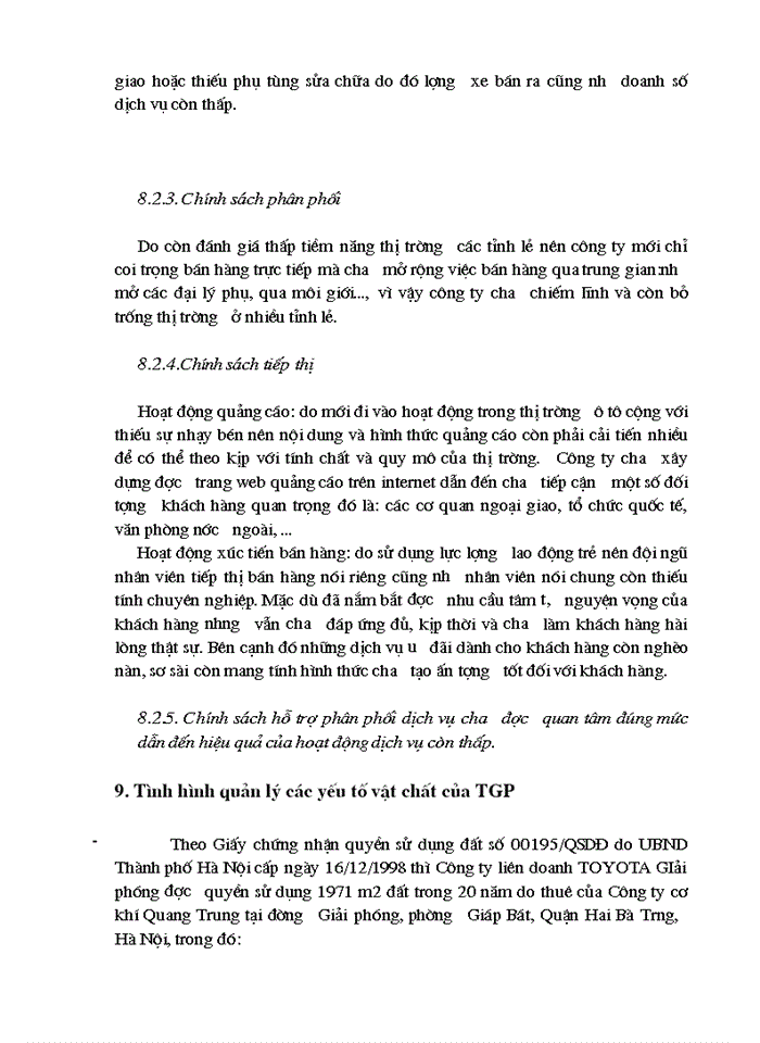 image for page Bàn về một vài giải pháp nhằm mở rộng thị trường tiêu thụ xe ô tô ở công ty liên doanh TOYOTA Giải phóng