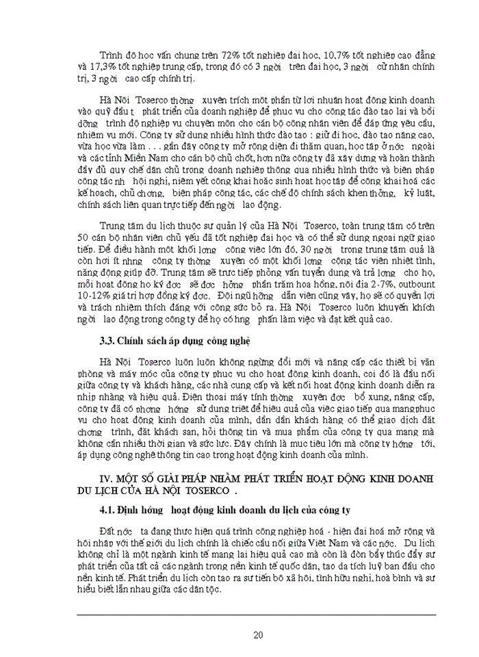 image for page Một số giải pháp nhằm phát triển hoạt động kinh doanh du lịch của hà nội Toserco .