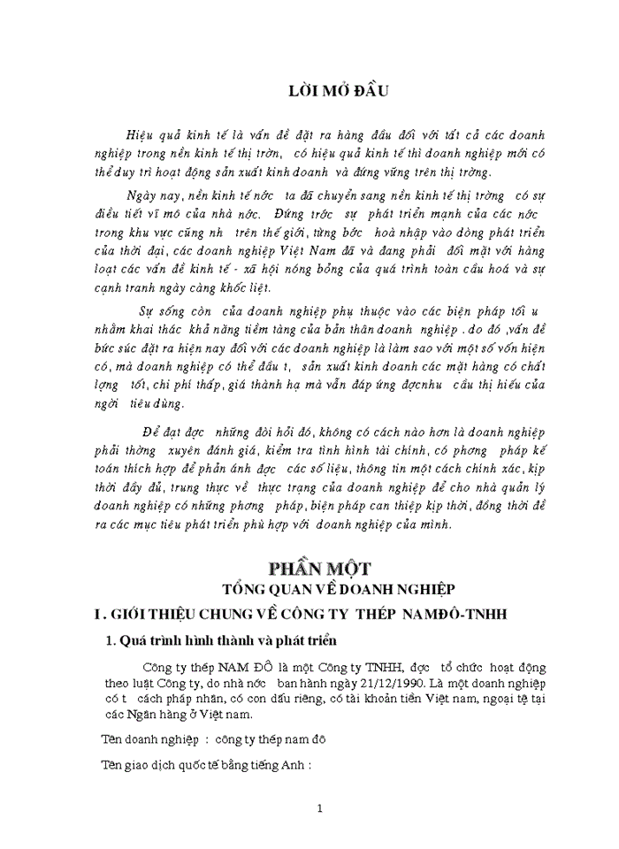 image for page Báo cáo thực tập tổng hợp về tình hình hoạt động của công ty tnhh thép nam đô