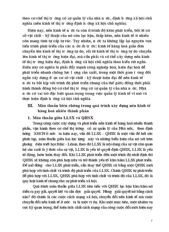 image for page Mâu thuẫn biện chứng trong quá trình xây dựng nền kinh tế hàng hoá nhiều thành phần ở Việt Nam làm đề tài cho tiểu luận môn triết học Mác- Lê nin.