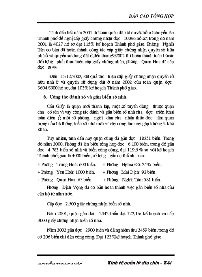image for page Thực trạng và giải pháp nhăm nâng cao việc cấp giấy chứng nhận quyền sử dụng đất ở quận Cầu giấy.