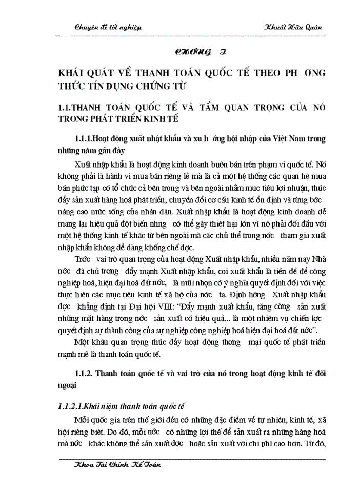 Nâng cao hiệu quả hoạt động thanh toán quốc tế theo phương thức tín dụng chứng từ tại Ngân hàng nông nghiệp và phát triển nông thôn Thành phố Hà nội