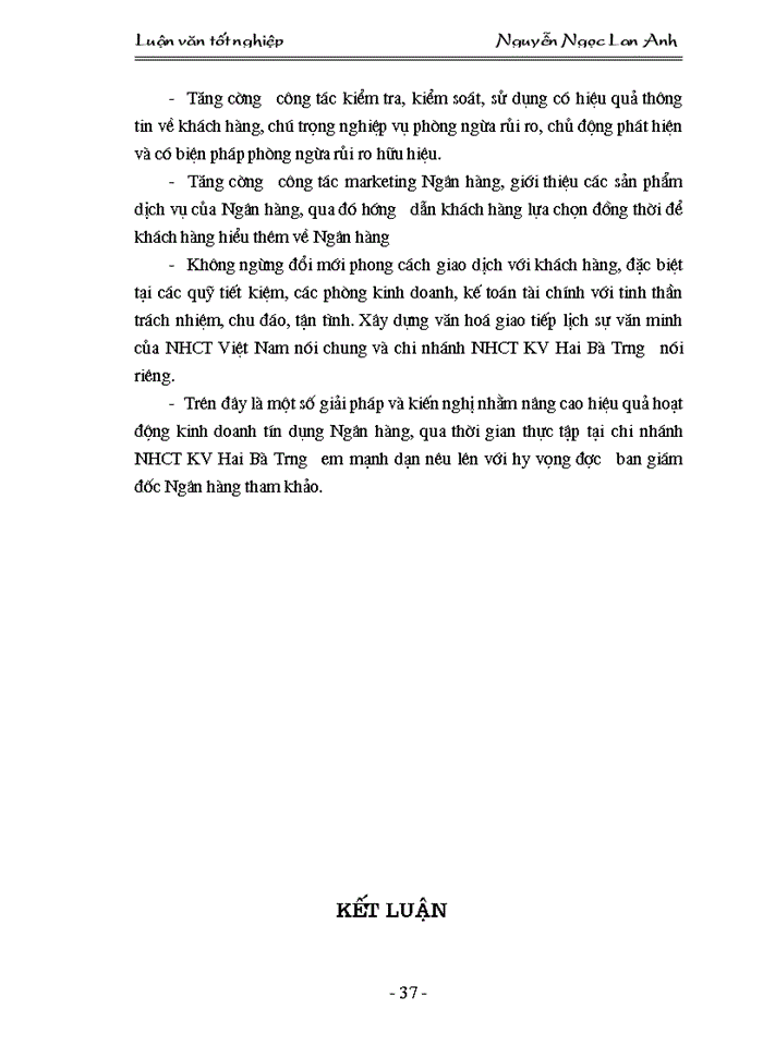 image for page Phân tích kết quả hoạt động kinh doanh tín dụng tại chi nhánh Ngân hàng công thương Khu vực Hai Bà Trưng